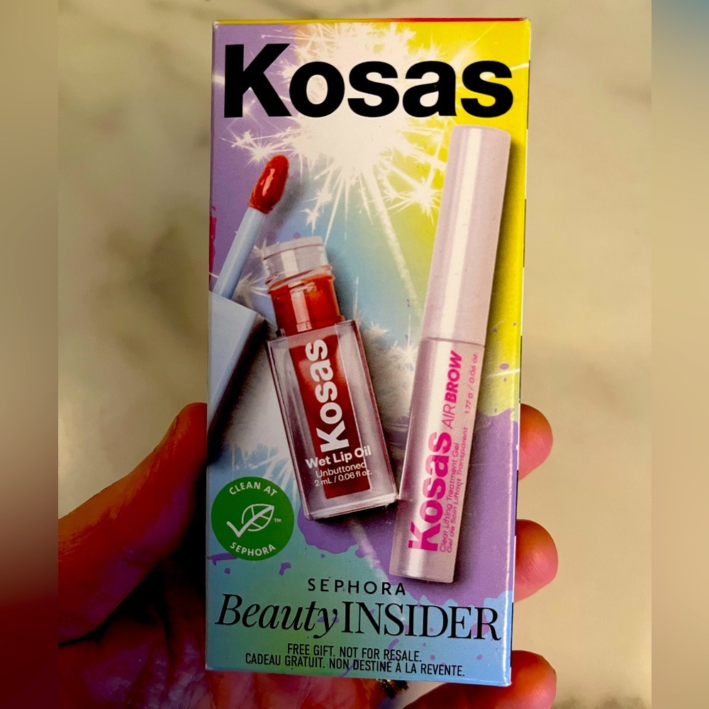 Kosas Air Brow Clear & Wet Lip Oil Gloss